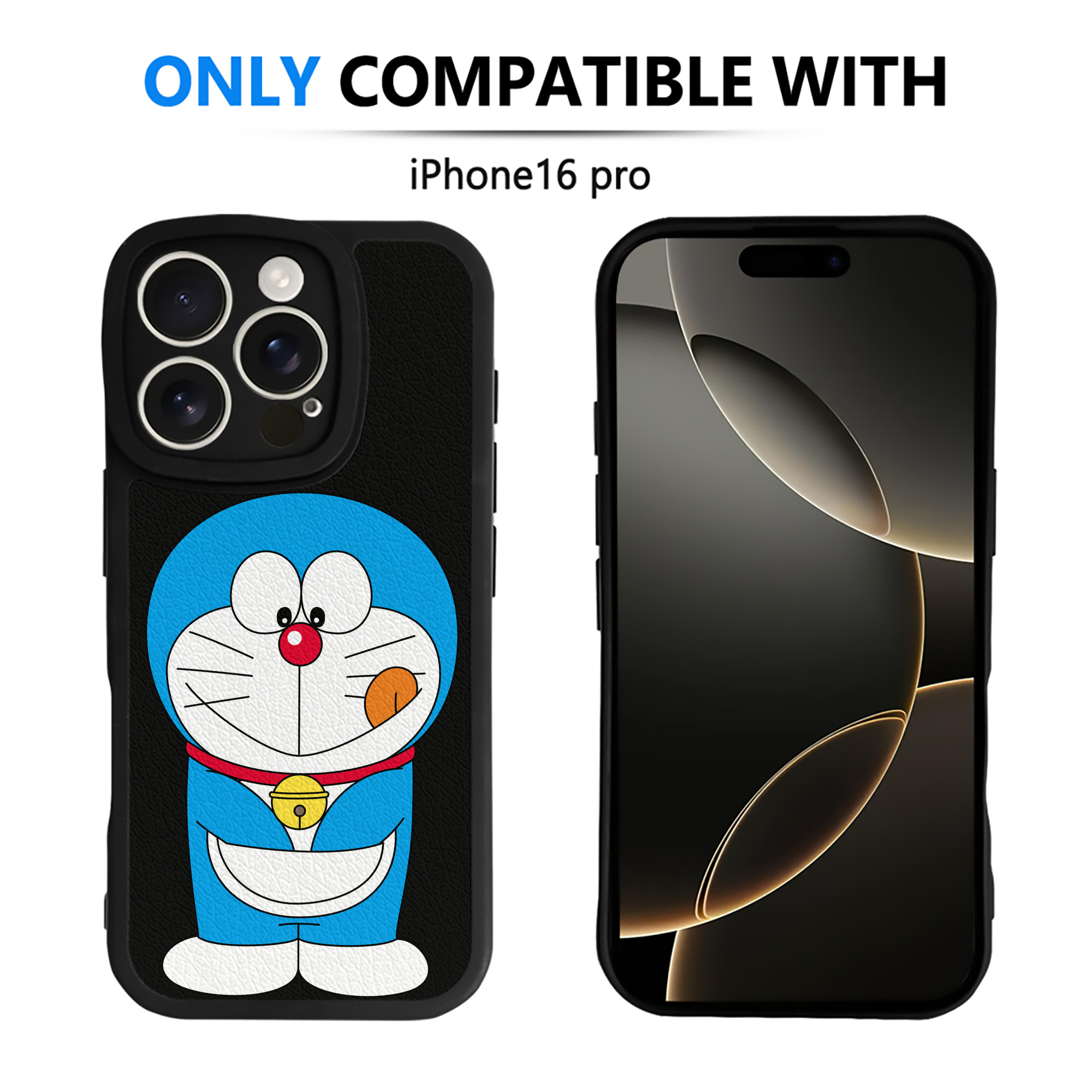 （画像用） ドラえもん Doraemon 【iPhone 16シリーズ対応】シリコンスマホケース（レザー調） 材質：シリコン